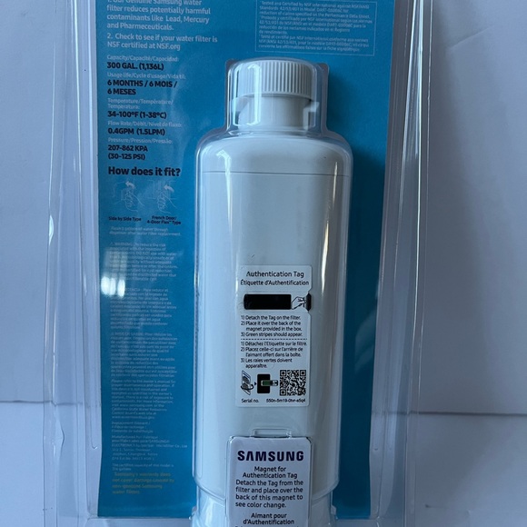 SAMSUNG Genuine Filter for Refrigerator Water and ice Carbon Block Filtration - Picture 3 of 5